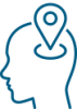 Icon Mental Health Navigator drawing head and location marker